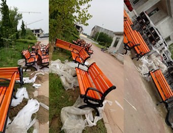 園林椅在濱州市組裝中